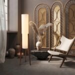 OakGlow Art Wood Floor Lamp