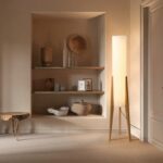 OakGlow Art Wood Floor Lamp