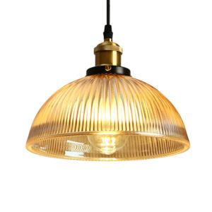 Pulvel Aurora Fluted Glass Dome Pendant Light