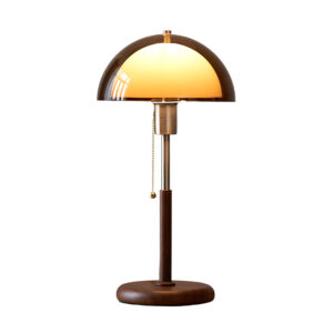 Pulvel Meron Walnut Dome Table Lamp