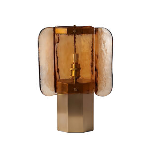 Pulvel Nemora Tessellated Glass Table Lamp - Copper & Amber